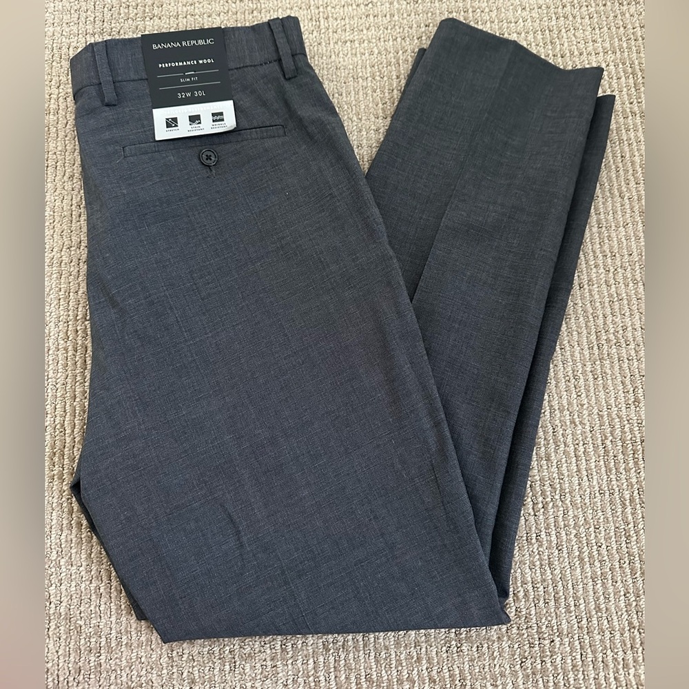 Banana Republic Slim Fit Performance Wool Pants 32x30